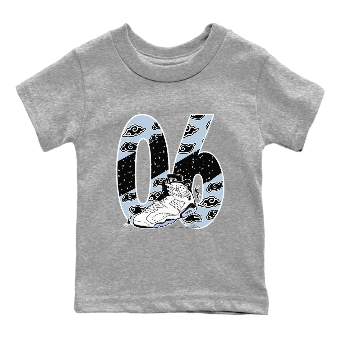 6s White Black shirt to match jordans Aggressive Dribble sneaker tees Air Jordan 6 White Black SNRT sneaker release tees baby toddler Heather Grey 2 cotton Shirt