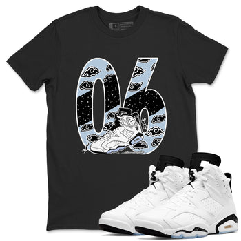 6s White Black shirt to match jordans Aggressive Dribble sneaker tees Air Jordan 6 White Black SNRT Sneaker Release Tees unisex cotton Black 1 crew neck shirt