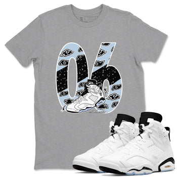 6s White Black shirt to match jordans Aggressive Dribble sneaker tees Air Jordan 6 White Black SNRT Sneaker Release Tees unisex cotton Heather Grey 1 crew neck shirt