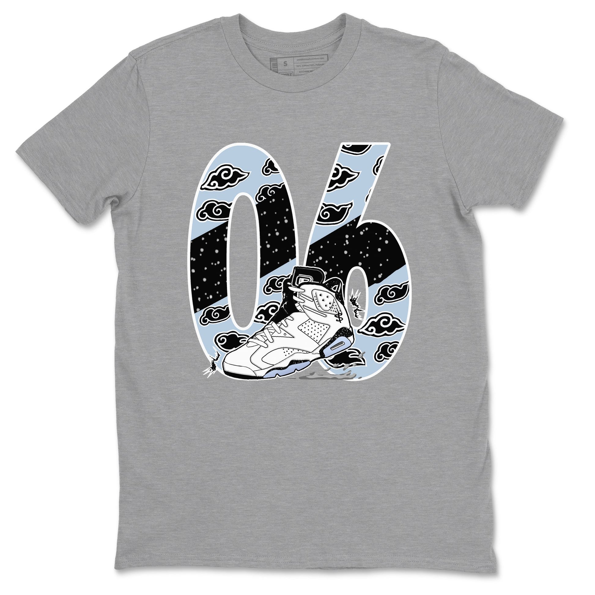 6s White Black shirt to match jordans Aggressive Dribble sneaker tees Air Jordan 6 White Black SNRT Sneaker Release Tees unisex cotton Heather Grey 2 crew neck shirt