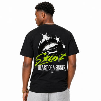 Heart of Sinner front and back graphic t-shirt