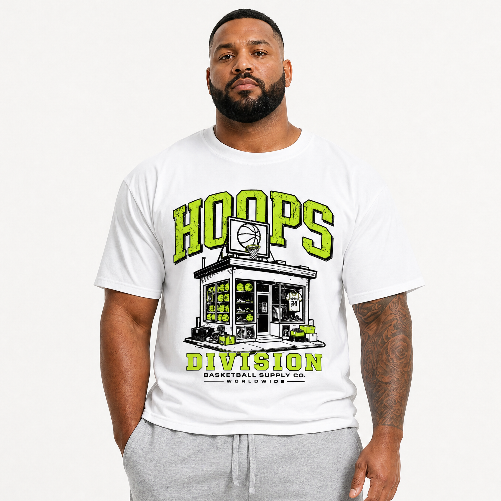Hoops Division basketball store graphic tee