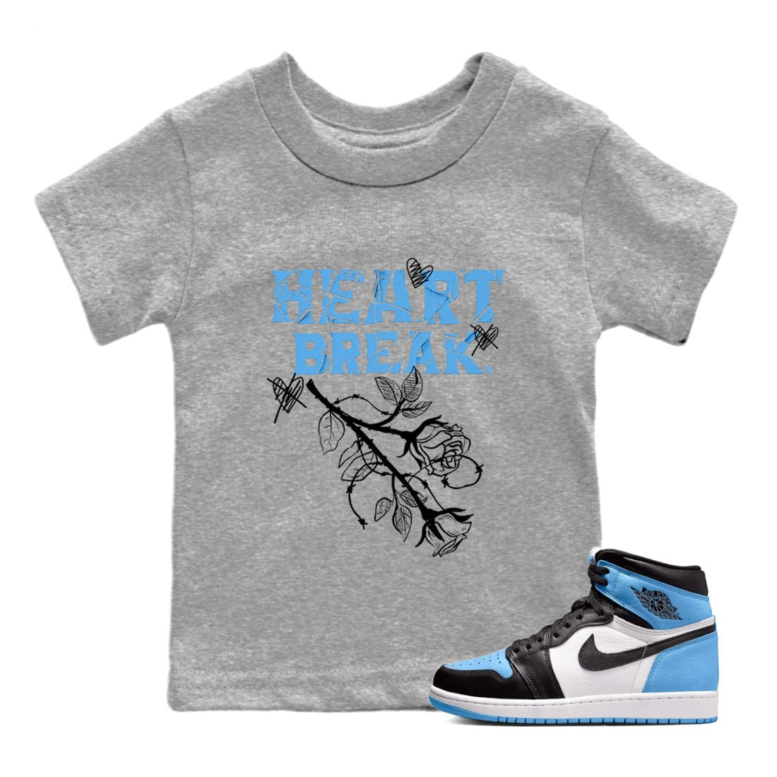 Heart Break Kids Tops - Air Jordan 1 UNC Toe - SNRT Sneaker Tee