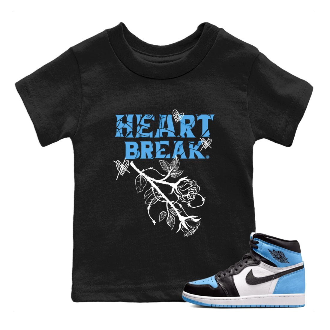 Heart Break Kids Tops - Air Jordan 1 UNC Toe - SNRT Sneaker Tee