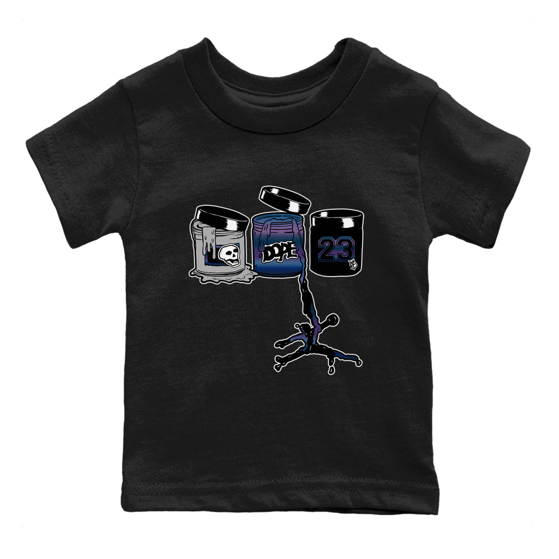 Air Foamposite One Galaxy shirts to match jordans Jordan Paint sneaker match tees Air Foamposite One Galaxy SNRT Sneaker Release Tees Youth Baby Black 2 crew neck shirts