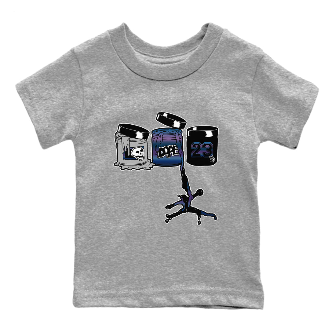 Air Foamposite One Galaxy shirts to match jordans Jordan Paint sneaker match tees Air Foamposite One Galaxy SNRT Sneaker Release Tees Youth Baby Heather Grey 2 crew neck shirts
