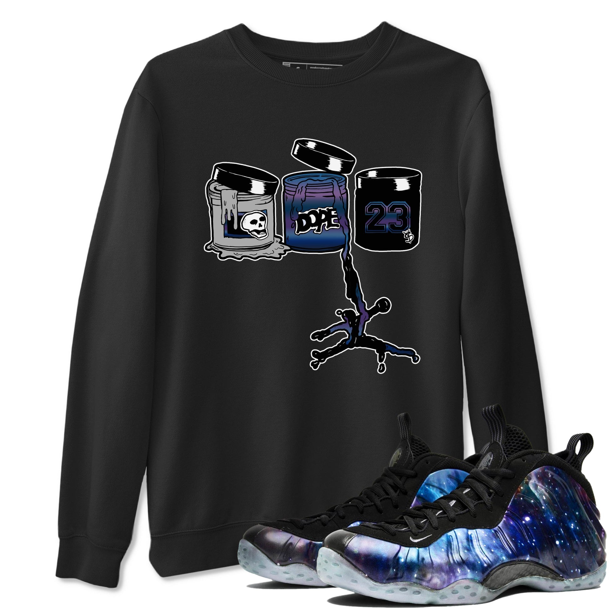 Air Foamposite One Galaxy shirts to match jordans Jordan Paint sneaker match tees Air Foamposite One Galaxy SNRT Sneaker Release Tees unisex cotton Black 1 crew neck shirts