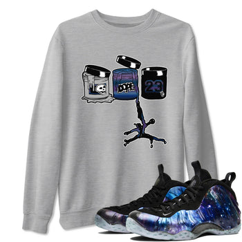 Air Foamposite One Galaxy shirts to match jordans Jordan Paint sneaker match tees Air Foamposite One Galaxy SNRT Sneaker Release Tees unisex cotton Heather Grey 1 crew neck shirts