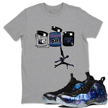 Air Foamposite One Galaxy shirts to match jordans Jordan Paint sneaker match tees Air Foamposite One Galaxy SNRT Sneaker Release Tees unisex cotton Heather Grey 1 crew neck shirts