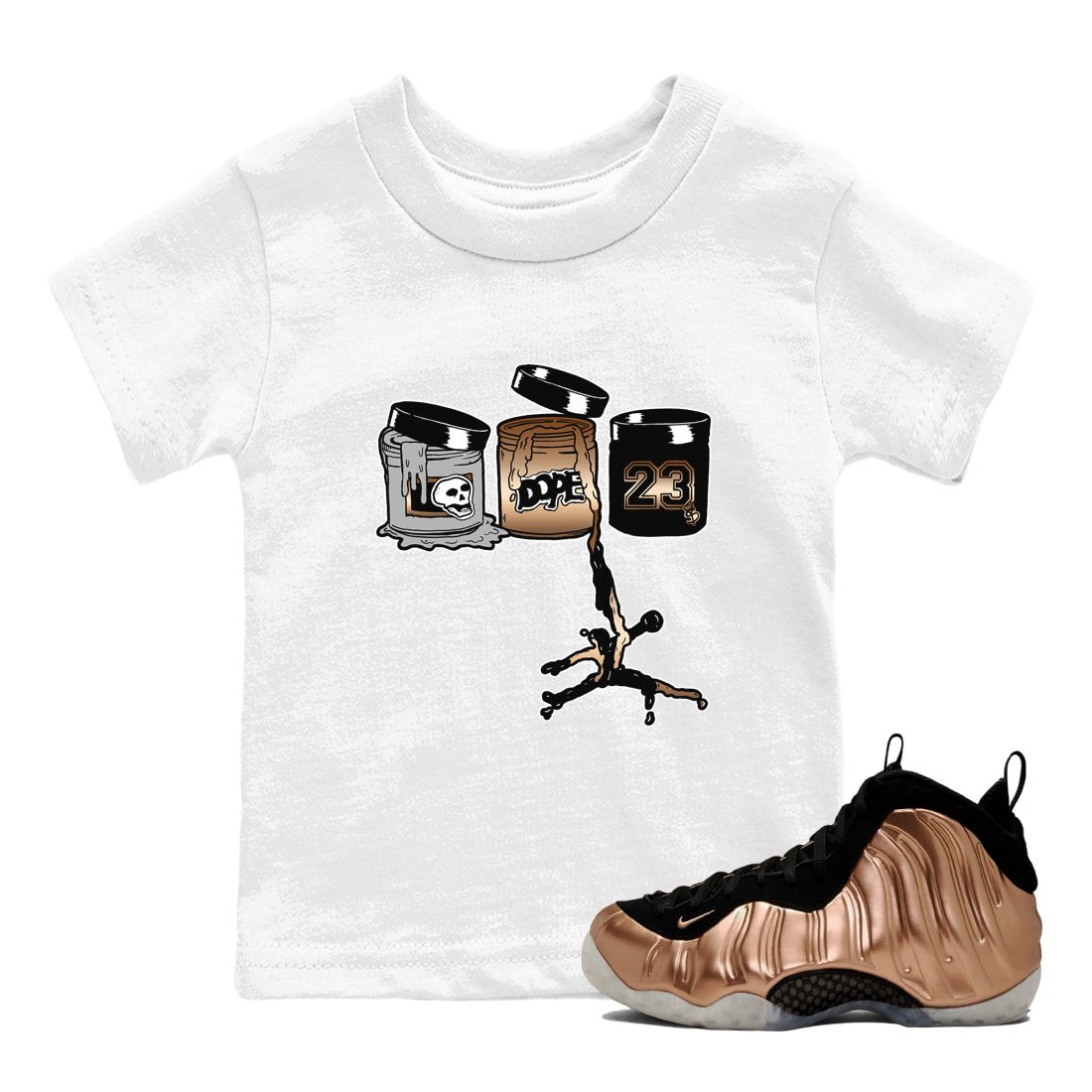 Air Foamposite One Metallic Copper shirts to match jordans Jordan Paint sneaker match tees Air Foamposite One Metallic Copper SNRT Sneaker Release Tees Youth Baby White 1 crew neck shirts