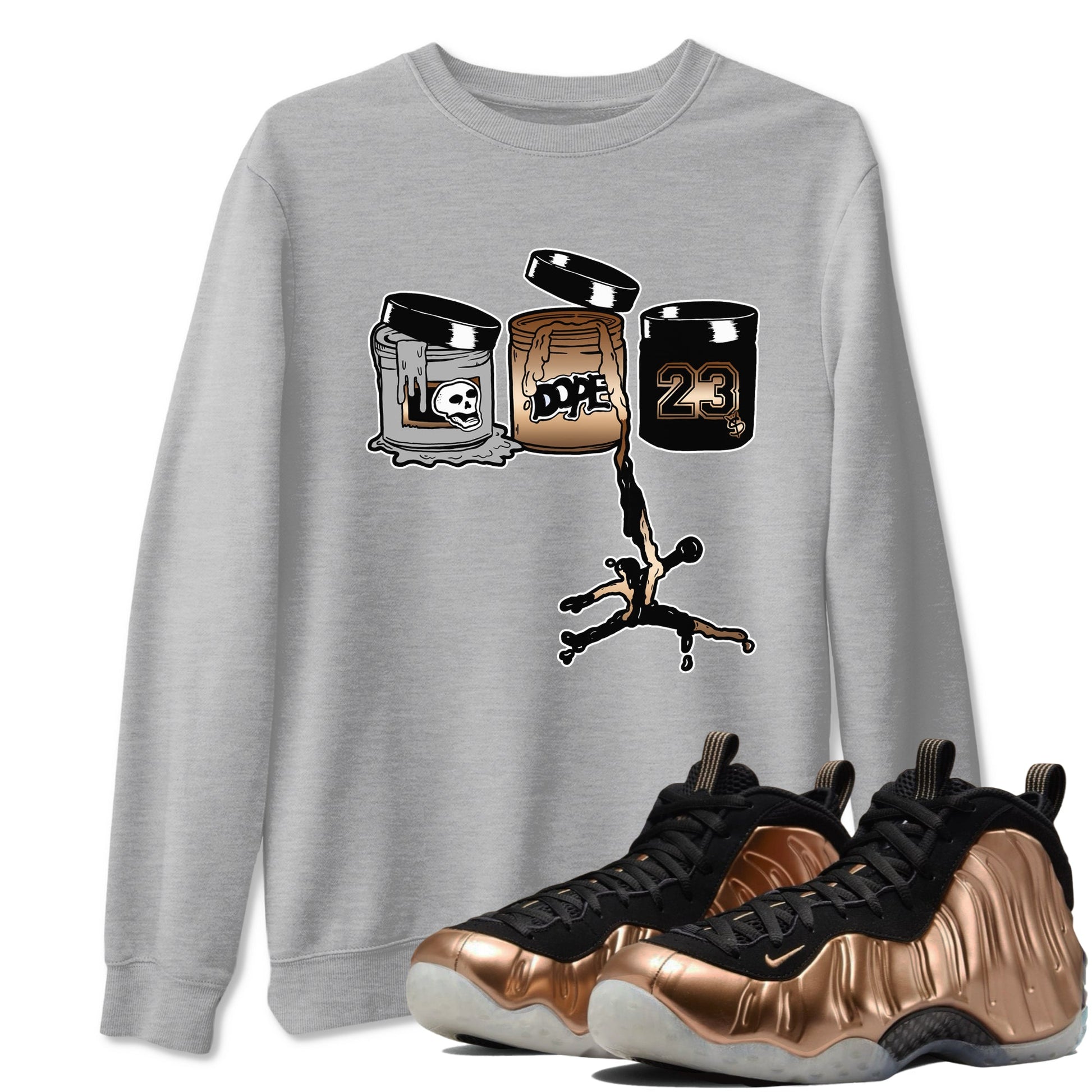 Air Foamposite One Metallic Copper shirts to match jordans Jordan Paint sneaker match tees Air Foamposite One Metallic Copper SNRT Sneaker Release Tees unisex cotton Heather Grey 1 crew neck shirts