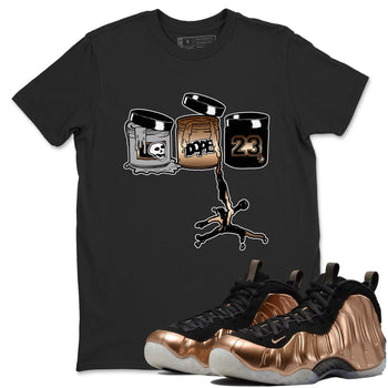 Air Foamposite One Metallic Copper shirts to match jordans Jordan Paint sneaker match tees Air Foamposite One Metallic Copper SNRT Sneaker Release Tees unisex cotton Black 1 crew neck shirts