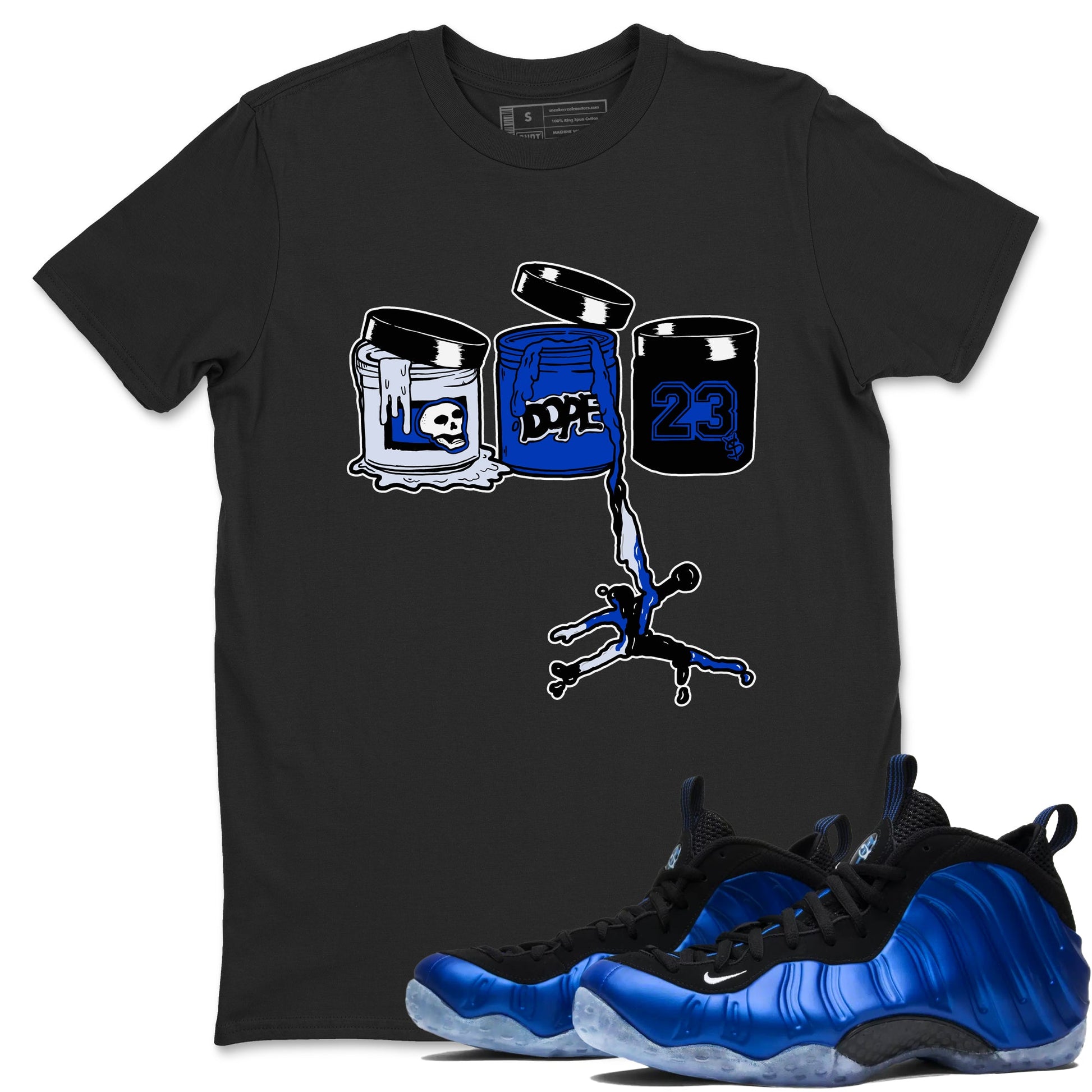 Air Foamposite One Royal shirts to match jordans Jordan Paint sneaker match tees Air Foamposite One Royal SNRT Sneaker Release Tees unisex cotton Black 1 crew neck shirts