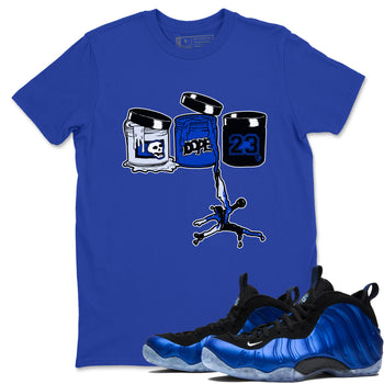 Air Foamposite One Royal shirts to match jordans Jordan Paint sneaker match tees Air Foamposite One Royal SNRT Sneaker Release Tees unisex cotton Royal Blue 1 crew neck shirts