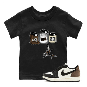 1s Mocha Shirts To Match Jordans Jordan Paint sneaker match tees Air Jordan 1 Mocha Tee SNRT Sneaker Release Tees Youth Baby Black 1 crew neck shirts