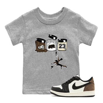 1s Mocha Shirts To Match Jordans Jordan Paint sneaker match tees Air Jordan 1 Mocha Tee SNRT Sneaker Release Tees Youth Baby Heather Grey 1 crew neck shirts