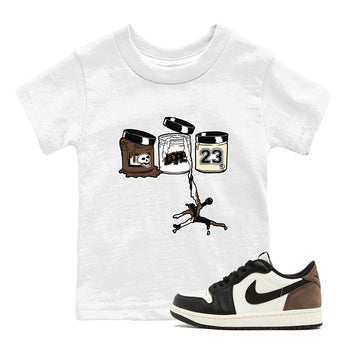 1s Mocha Shirts To Match Jordans Jordan Paint sneaker match tees Air Jordan 1 Mocha Tee SNRT Sneaker Release Tees Youth Baby White 1 crew neck shirts