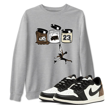 1s Mocha Shirts To Match Jordans Jordan Paint sneaker match tees Air Jordan 1 Mocha Tee SNRT Sneaker Release Tees unisex cotton Heather Grey 1 crew neck shirts
