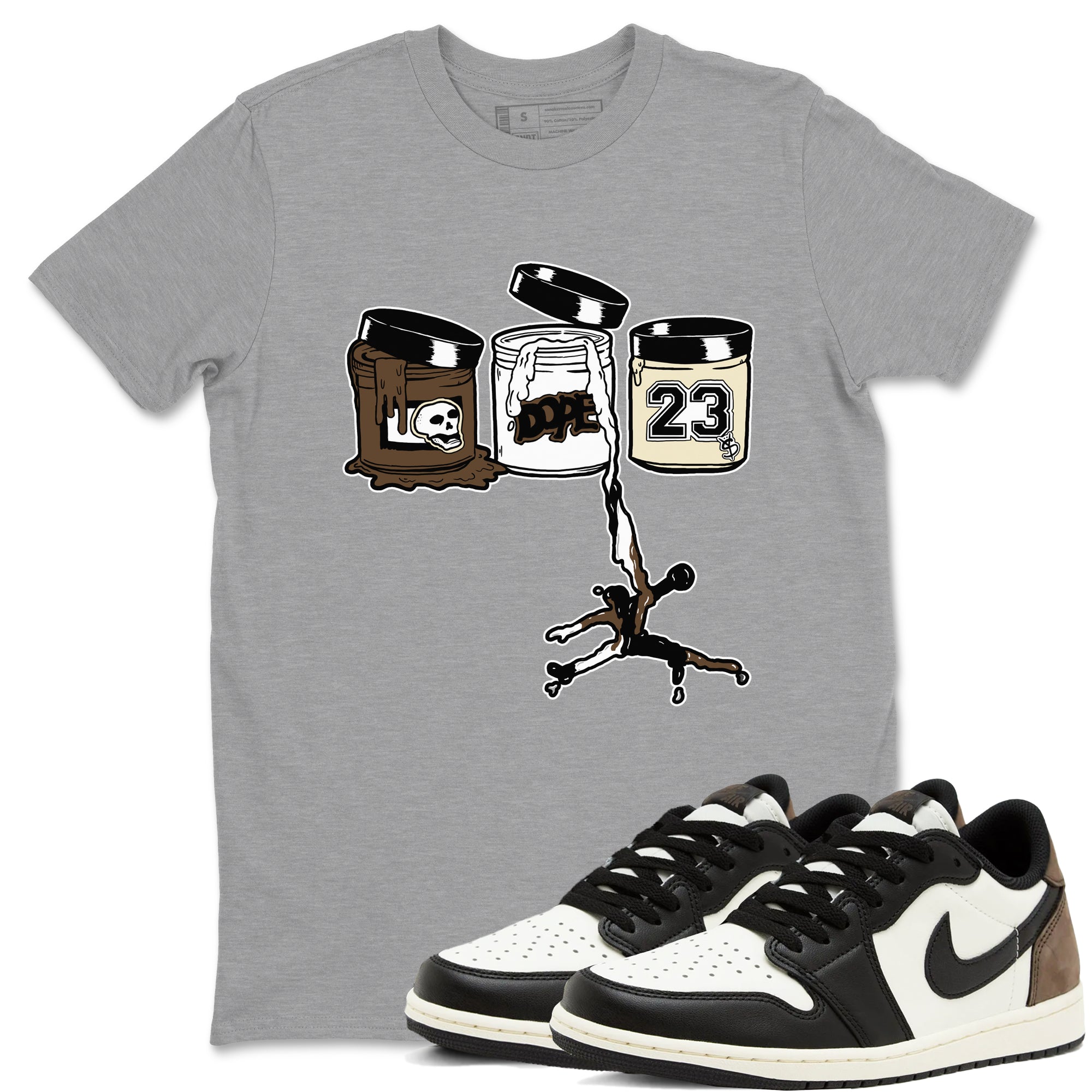 1s Mocha Shirts To Match Jordans Jordan Paint sneaker match tees Air Jordan 1 Mocha Tee SNRT Sneaker Release Tees unisex cotton Heather Grey 1 crew neck shirts