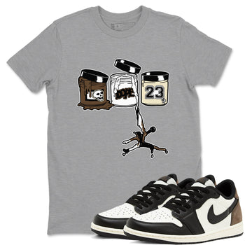 1s Mocha Shirts To Match Jordans Jordan Paint sneaker match tees Air Jordan 1 Mocha Tee SNRT Sneaker Release Tees unisex cotton Heather Grey 1 crew neck shirts