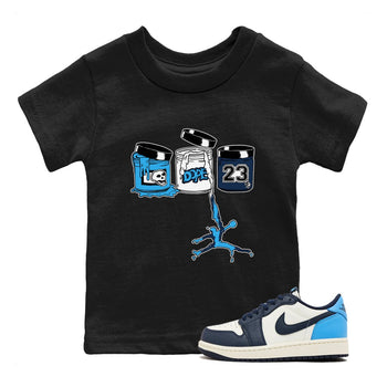 1s Obsidian shirts to match jordans Jordan Paint shirts to match Jordans AJ1 Retro Low OG Obsidian match shoes to clothes SNRT Sneaker Tees Youth Baby Black 1 tee