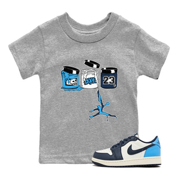 1s Obsidian shirts to match jordans Jordan Paint shirts to match Jordans AJ1 Retro Low OG Obsidian match shoes to clothes SNRT Sneaker Tees Youth Baby Heather Grey 1 tee