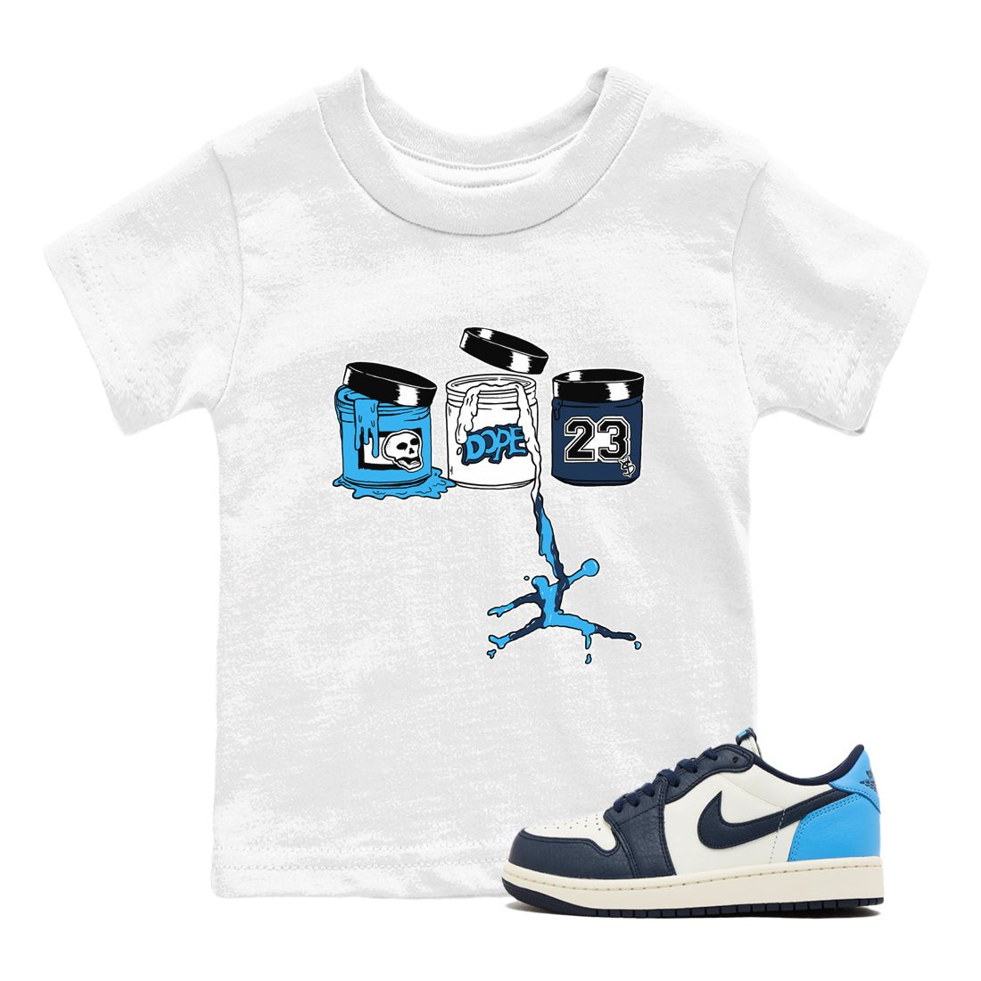 1s Obsidian shirts to match jordans Jordan Paint shirts to match Jordans AJ1 Retro Low OG Obsidian match shoes to clothes SNRT Sneaker Tees Youth Baby White 1 tee
