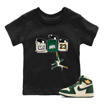 Sneaker Threads – Sneaker Tees To Match Air Jordan 1 Pro Green – Jordan Paint Youth Graphic Tee Black 1. Perfect for Jordan releases 2025 colorways.