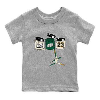 Sneaker Threads – Sneaker Tees To Match Air Jordan 1 Pro Green – Jordan Paint Youth Graphic Tee Heather Grey 2. Perfect for Jordan releases 2025 colorways.