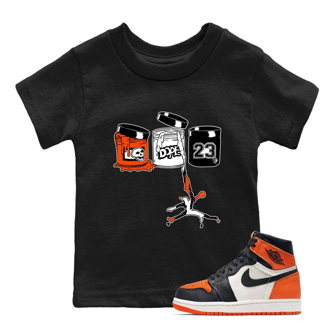 Sneaker match tees – Sneaker Tees To Match Air Jordan 1 Shattered Backboard Shoes – Jordan Paint Kids T-Shirt Black 1