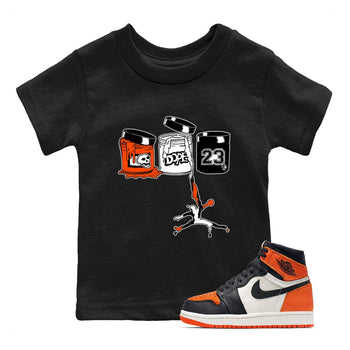 Sneaker match tees – Sneaker Tees To Match Air Jordan 1 Shattered Backboard Shoes – Jordan Paint Kids T-Shirt Black 1