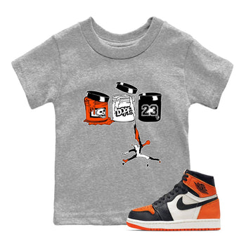 Sneaker match tees – Sneaker Tees To Match Air Jordan 1 Shattered Backboard Shoes – Jordan Paint Kids T-Shirt Heather Grey 1