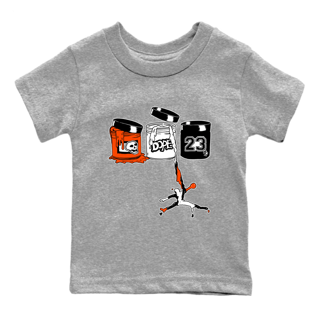 Sneaker match tees – Sneaker Tees To Match Air Jordan 1 Shattered Backboard Shoes – Jordan Paint Kids T-Shirt Heather Grey 2