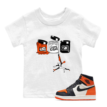 Sneaker match tees – Sneaker Tees To Match Air Jordan 1 Shattered Backboard Shoes – Jordan Paint Kids T-Shirt White 1