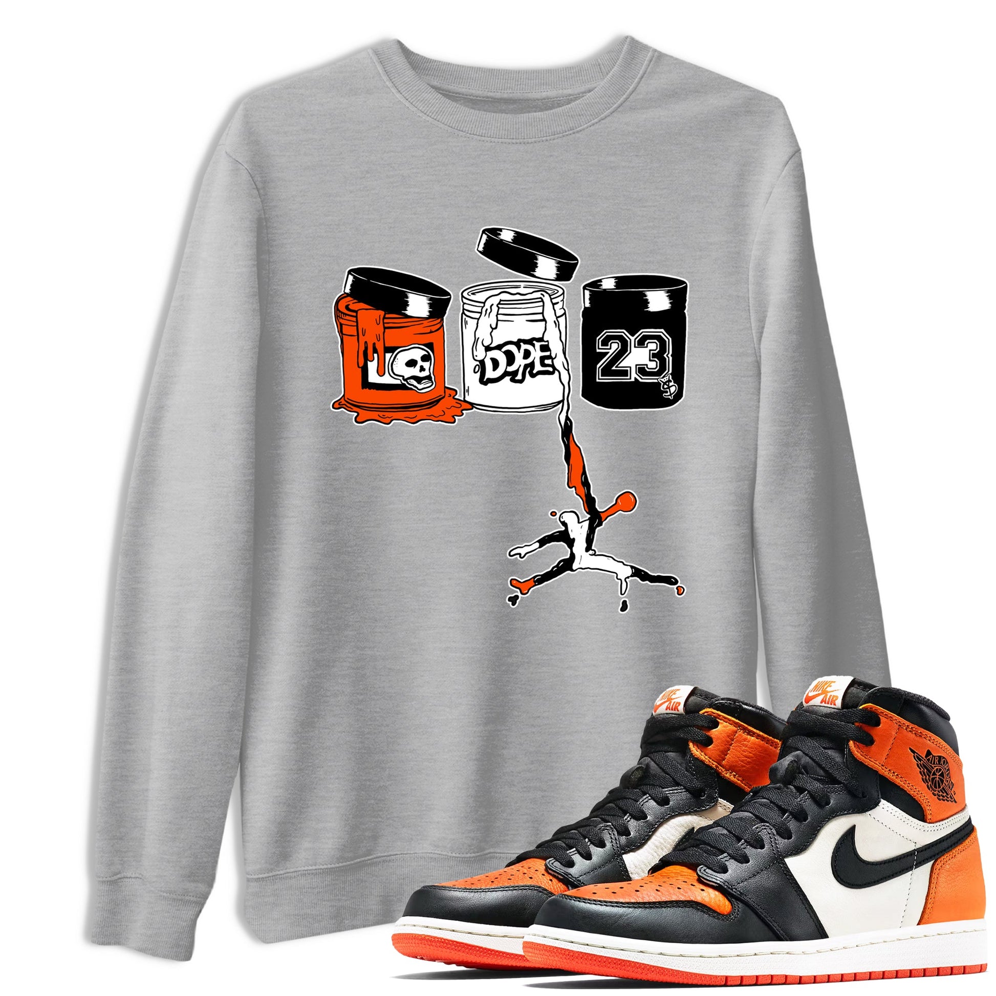 Sneaker match tees – Sneaker Tees To Match Air Jordan 1 Shattered Backboard Shoes – Jordan Paint Tee Heather Grey 1