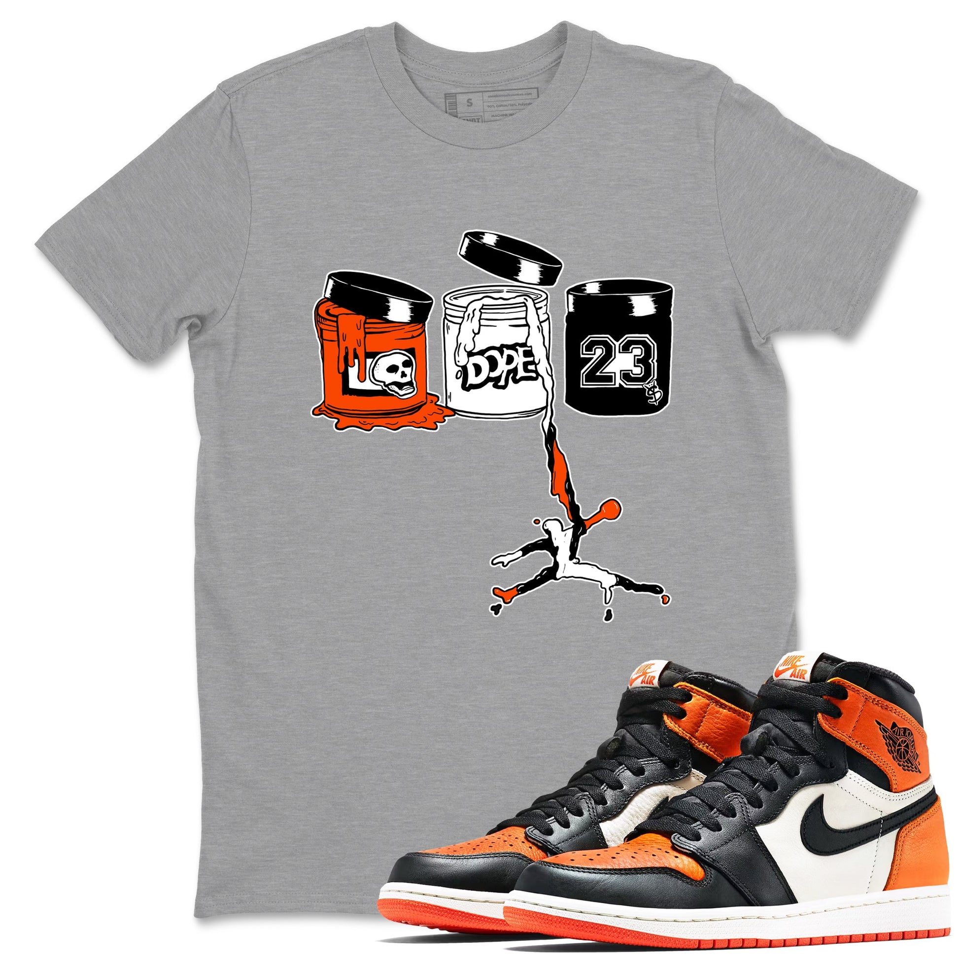 Sneaker match tees – Sneaker Tees To Match Air Jordan 1 Shattered Backboard Shoes – Jordan Paint Tee Heather Grey 1