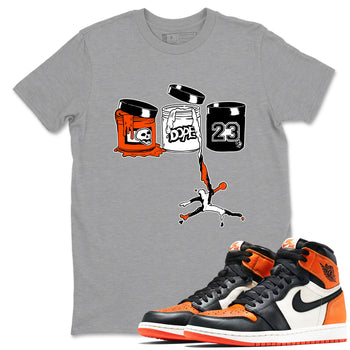 Sneaker match tees – Sneaker Tees To Match Air Jordan 1 Shattered Backboard Shoes – Jordan Paint Tee Heather Grey 1