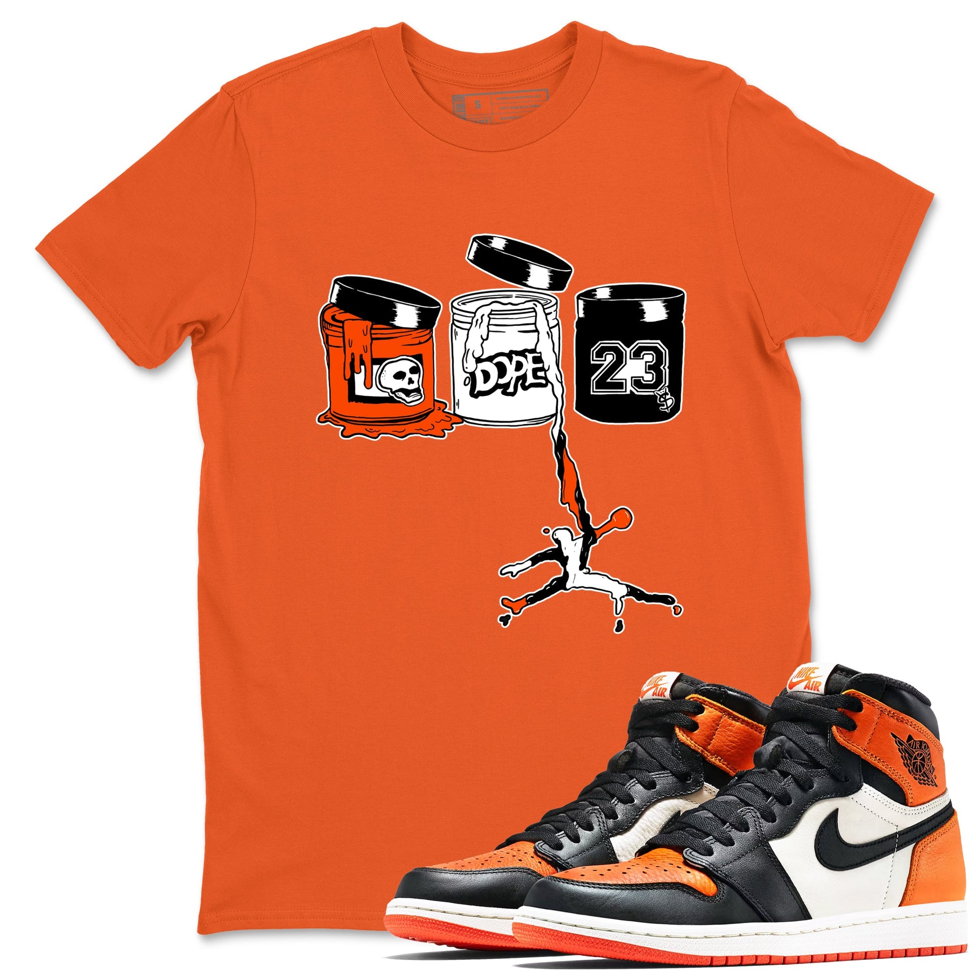 Sneaker match tees – Sneaker Tees To Match Air Jordan 1 Shattered Backboard Shoes – Jordan Paint Tee Orange 1