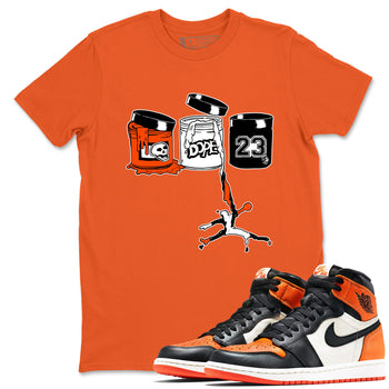 Sneaker match tees – Sneaker Tees To Match Air Jordan 1 Shattered Backboard Shoes – Jordan Paint Tee Orange 1