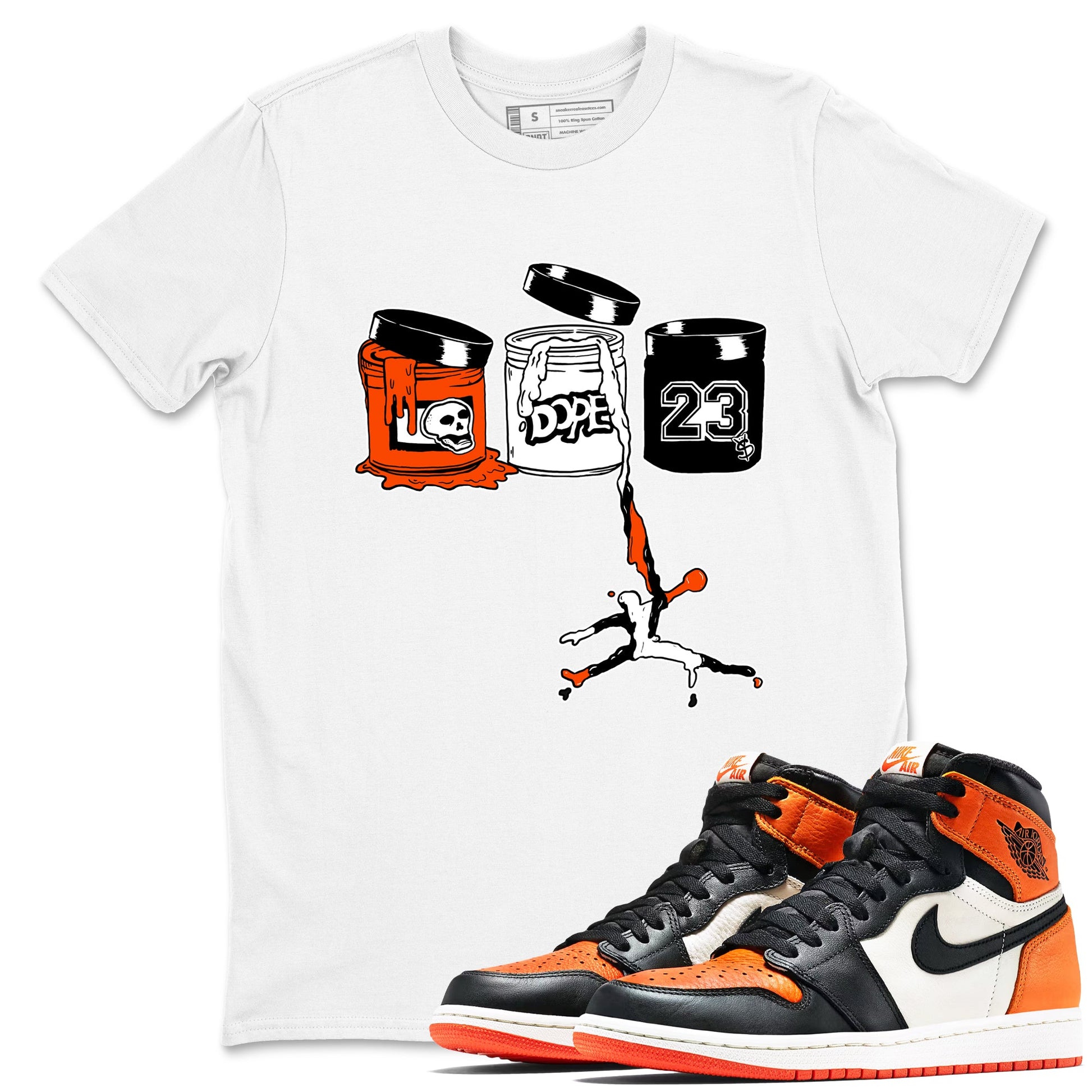 Sneaker match tees – Sneaker Tees To Match Air Jordan 1 Shattered Backboard Shoes – Jordan Paint Tee White 1