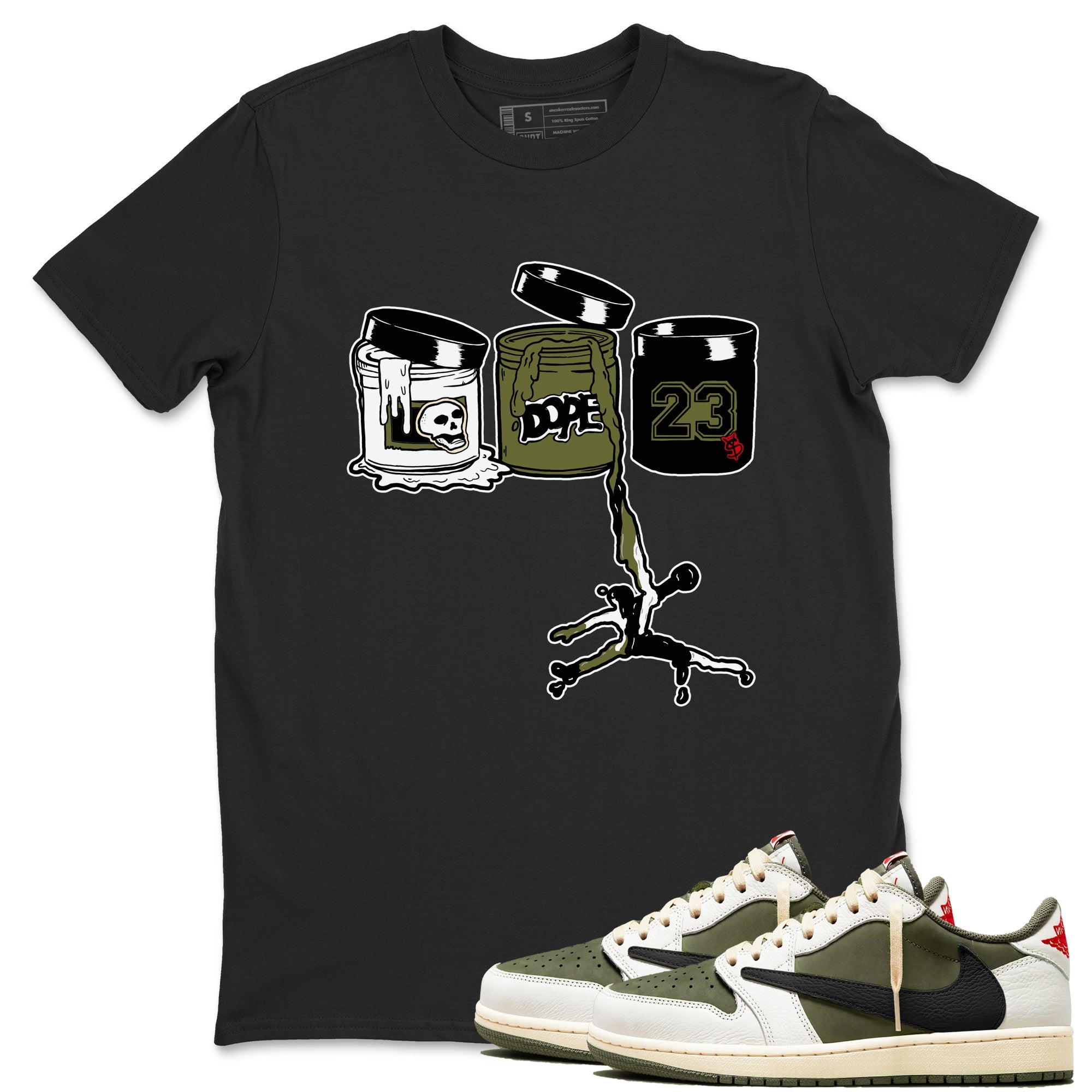 Air Jordan 1 Travis Scott Medium Olive | Jordan Paint Unisex Shirt