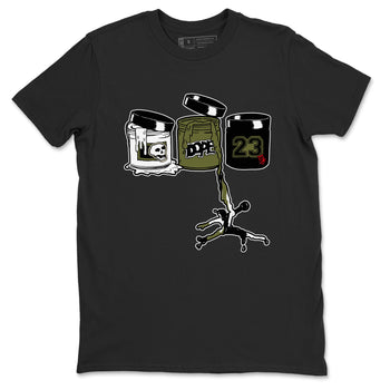 1s Travis Scott Medium Olive shirts to match jordans Jordan Paint sneaker match tees Air Jordan 1 Travis Scott Medium Olive match shoes to clothes SNRT Sneaker Tees unisex cotton Black 2 shirts