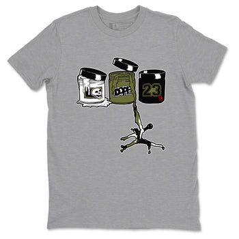 1s Travis Scott Medium Olive shirts to match jordans Jordan Paint sneaker match tees Air Jordan 1 Travis Scott Medium Olive match shoes to clothes SNRT Sneaker Tees unisex cotton Heather Grey 2 shirts