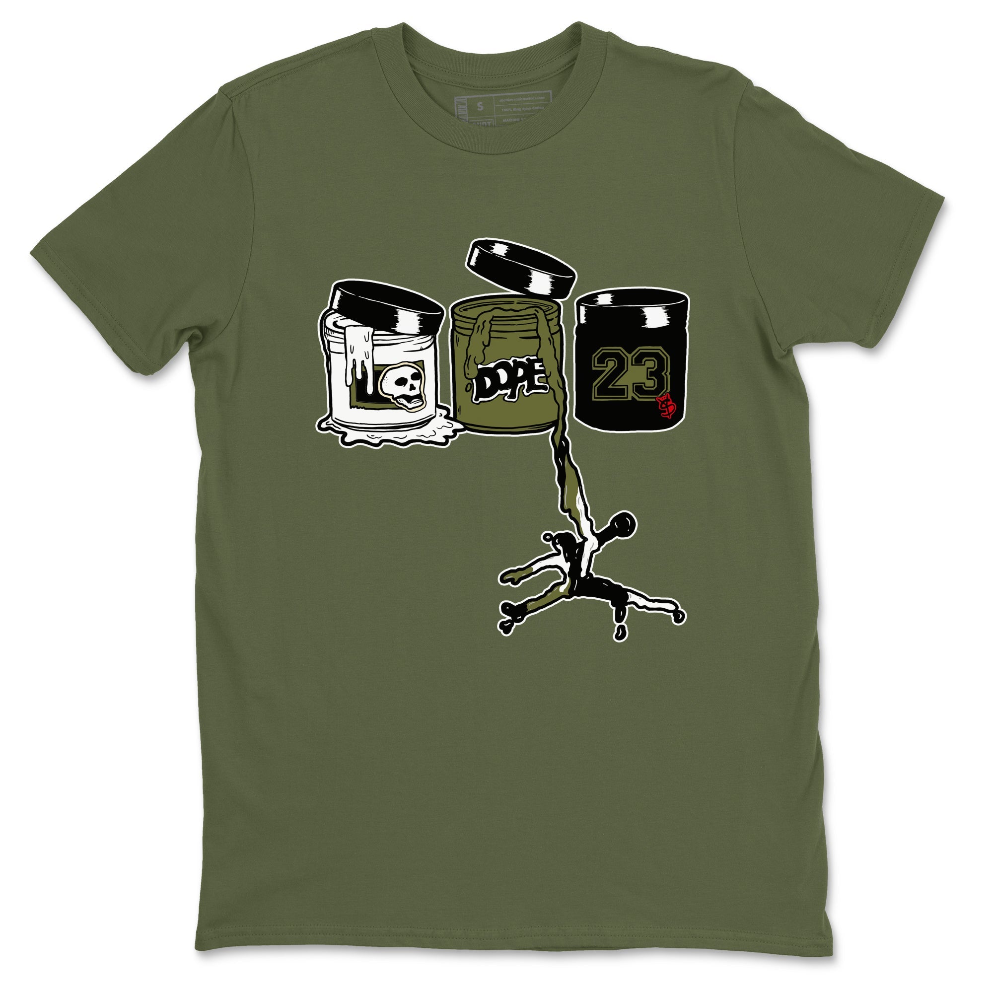 1s Travis Scott Medium Olive shirts to match jordans Jordan Paint sneaker match tees Air Jordan 1 Travis Scott Medium Olive match shoes to clothes SNRT Sneaker Tees unisex cotton Military Green 2 shirts