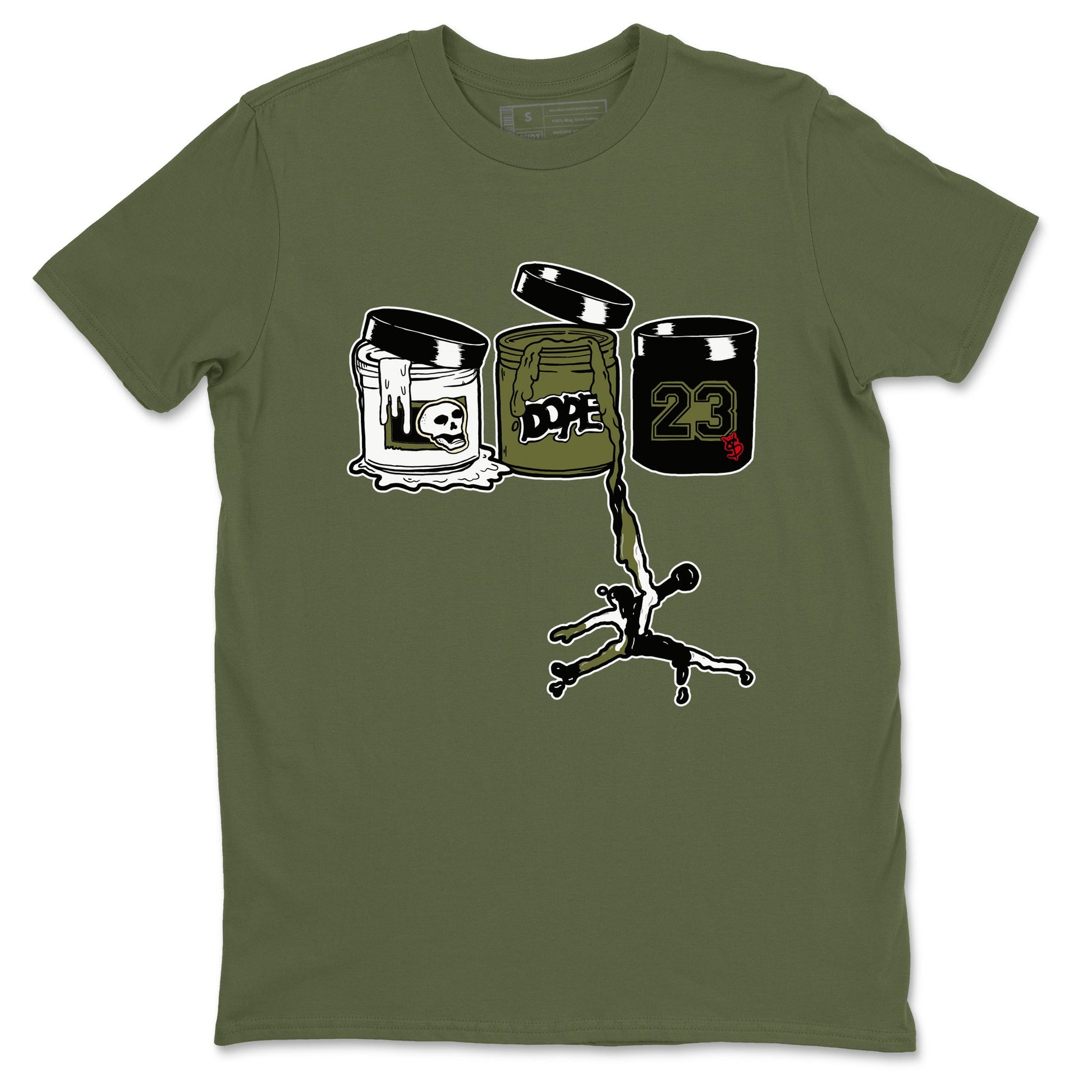 1s Travis Scott Medium Olive shirts to match jordans Jordan Paint sneaker match tees Air Jordan 1 Travis Scott Medium Olive match shoes to clothes SNRT Sneaker Tees unisex cotton Military Green 2 shirts