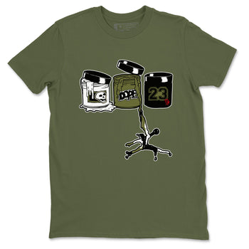1s Travis Scott Medium Olive shirts to match jordans Jordan Paint sneaker match tees Air Jordan 1 Travis Scott Medium Olive match shoes to clothes SNRT Sneaker Tees unisex cotton Military Green 2 shirts