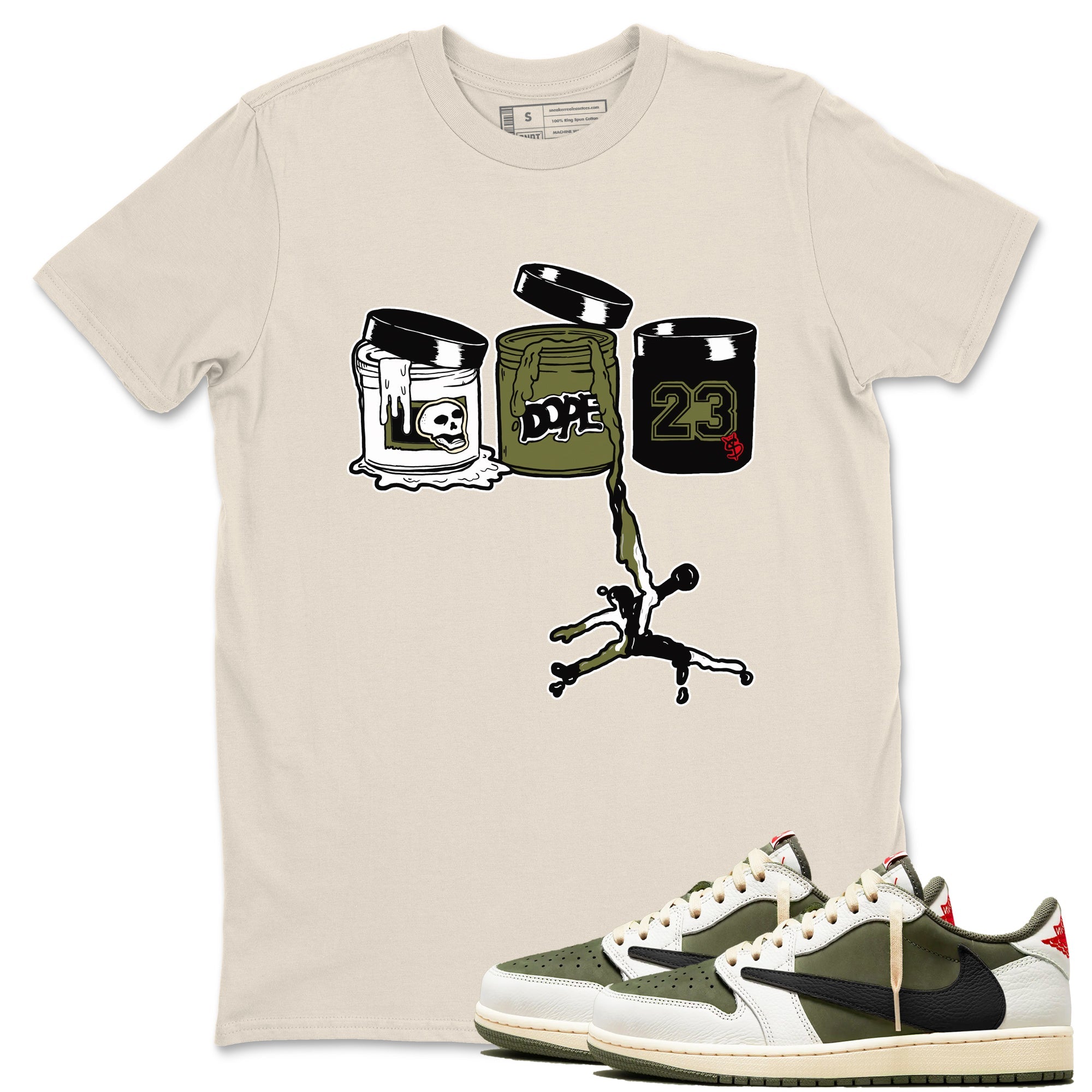 Air Jordan 1 Travis Scott Medium Olive | Jordan Paint Unisex Shirt