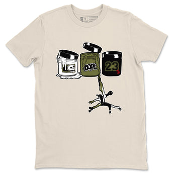 1s Travis Scott Medium Olive shirts to match jordans Jordan Paint sneaker match tees Air Jordan 1 Travis Scott Medium Olive match shoes to clothes SNRT Sneaker Tees unisex cotton Natural 2 shirts