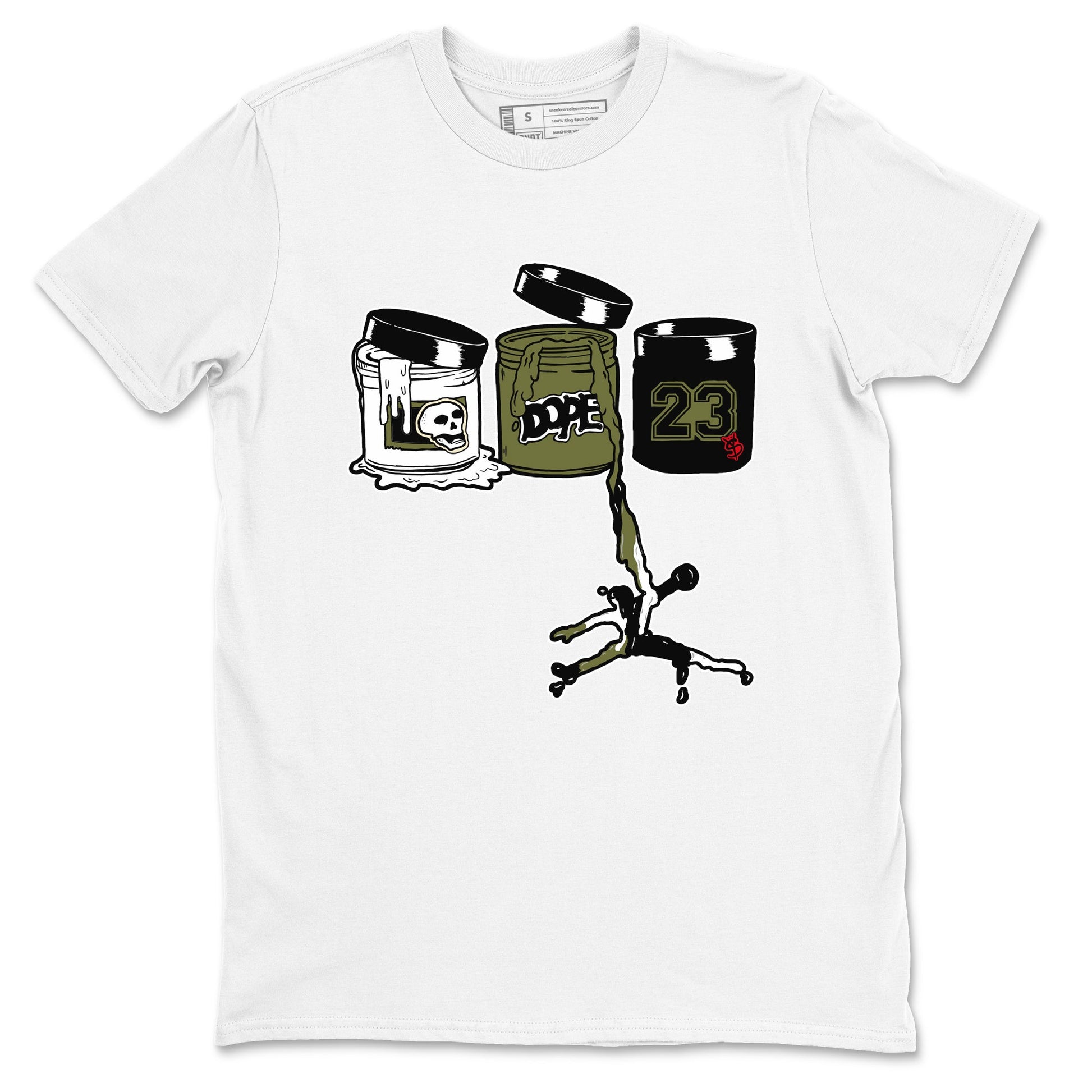 1s Travis Scott Medium Olive shirts to match jordans Jordan Paint sneaker match tees Air Jordan 1 Travis Scott Medium Olive match shoes to clothes SNRT Sneaker Tees unisex cotton White 2 shirts