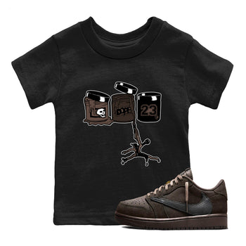 AJ1 Travis Scott Velvet Brown and Dark Mocha shirts to match jordans Jordan Paint sneaker match tees 1s Travis Scott Velvet Brown match shoes to clothes SNRT Sneaker Tees Youth Baby Black 1 tee